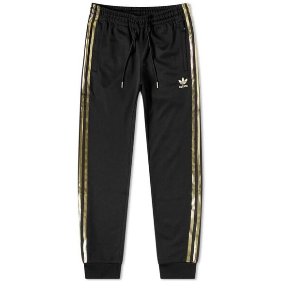 Gold/Black Adidas Track Pants - Picture 2 of 3
